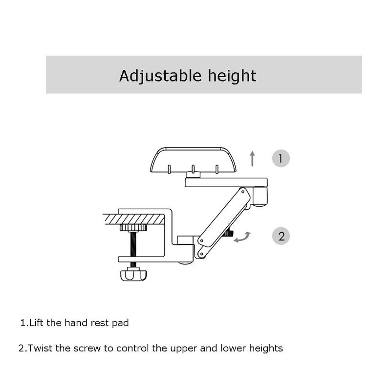 FUZADEL Ergonomic Arm Support for Desk Office Rotating Mouse Arm Rest Mouse Pad Clamp-On Mouse Shelf Desk Hand Rest for Computer Table Arm Support Mouse Pad Tray - Image 4